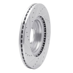 Hyundai Kona Brake Rotor (1) - Front Right - R1 Concepts - Drilled & Slotted - Silver - `15-`25